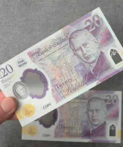 5A Realistic Money Ultra-Thin Transparent Polymer Movie Prop Money 20 Pound Notes UK Style for Wedding Parties Plastic Printing Product 70*37mm